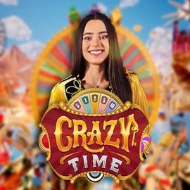 Crazy Time slot logo by Evolution at CrazyBet Casino